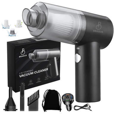 Mini Aspirator Auto Portabil, Acumulator 2400mAh, 9000Pa, 120W, Autonomie 30min, 2 în 1 Aspirare și Suflare, Vidare, Umflare, LED, Filtru HEPA, 3 Filtre Incluse, pentru Mașină și Casă, Încărcare USB