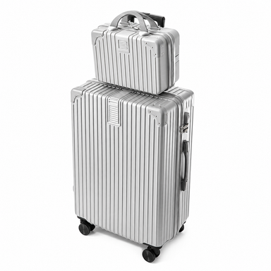 Set 2 Piese Troller și Geantă de Mână, Bagaj Cabină Avion și Cală, ABS+PC, Cifru TSA, 4 Roți Duble Silențioase 360°, Mâner Telescopic Aluminiu, Colțuri Ranforsate, Interior Compartimentat
