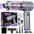 Mini Aspirator Auto Portabil, 20000 PA, Baterie 6000mAh, 130W, 110000RPM, Autonomie până la 42min, Lumină LED, Aspirare, Suflare, Vacuum, 3 Viteze, 7 Accesorii, 2 Filtre HEPA, Pentru Mașină