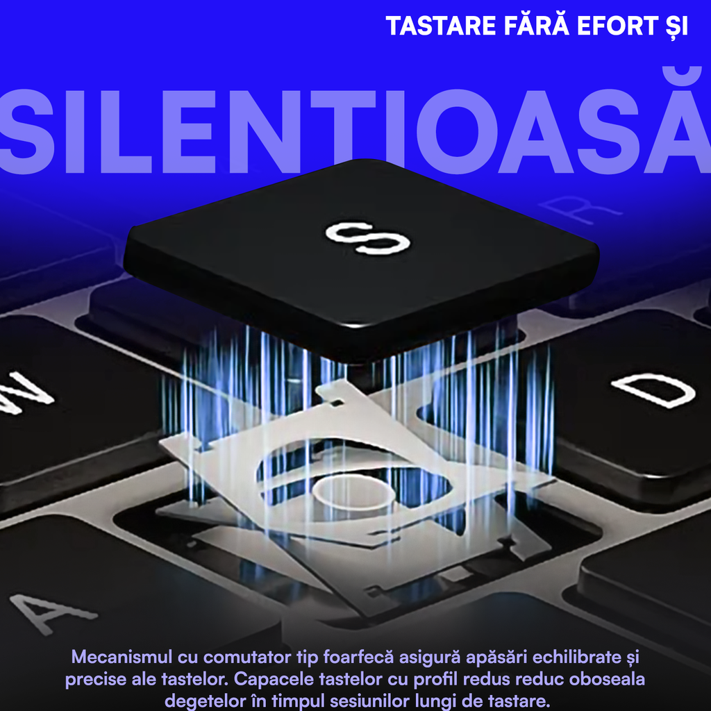 Tastatură Pliabilă Ultra Subțire, Bluetooth 5.0, Reîncărcabilă USB, 140mAh, Autonomie 100h, Pliabilă în 3 secțiuni, 3 Conexiuni Simultane, Wireless, Compatibilă cu Android, iOS, Smart TV, PC, 200g