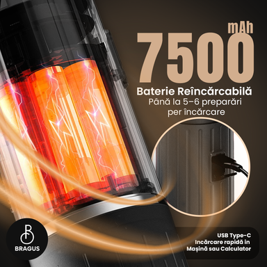 Espressor Portabil 2 în 1, Premium, pentru Cafea Măcinată sau Capsule, Reîncărcabil, Presiune 19 Bari, Baterie 7500mAh, Aparat de Cafea Portabil, Funcție de Încălzire Integrată, Încărcare Rapidă, Design Modern