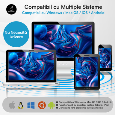 Mouse Wireless cu Gesturi, BRAGUS, Reîncărcabil USB-C, Ultra Subțire, 1600 dpi, 68gr, Mouse Touch cu Gesturi, Silențios, Design Elegant, Compact, Mouse fără fir, Compatibil cu Laptop, Telefon, Tabletă