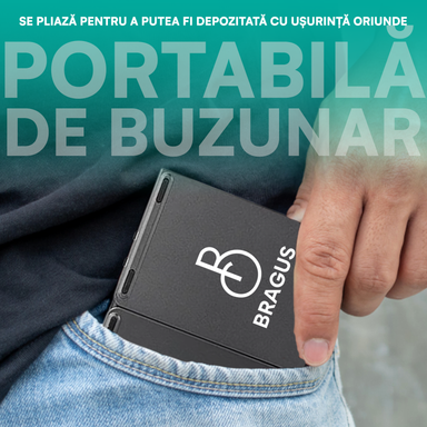 Tastatură wireless pliabilă, ultra-subțire, portabilă, reîncărcabilă USB-C, touch pad cu 2 click-uri, pliabilă în 3 secțiuni, Bluetooth 5.0, compatibilă Android, iOS, Smart TV, tabletă, PC, 200g