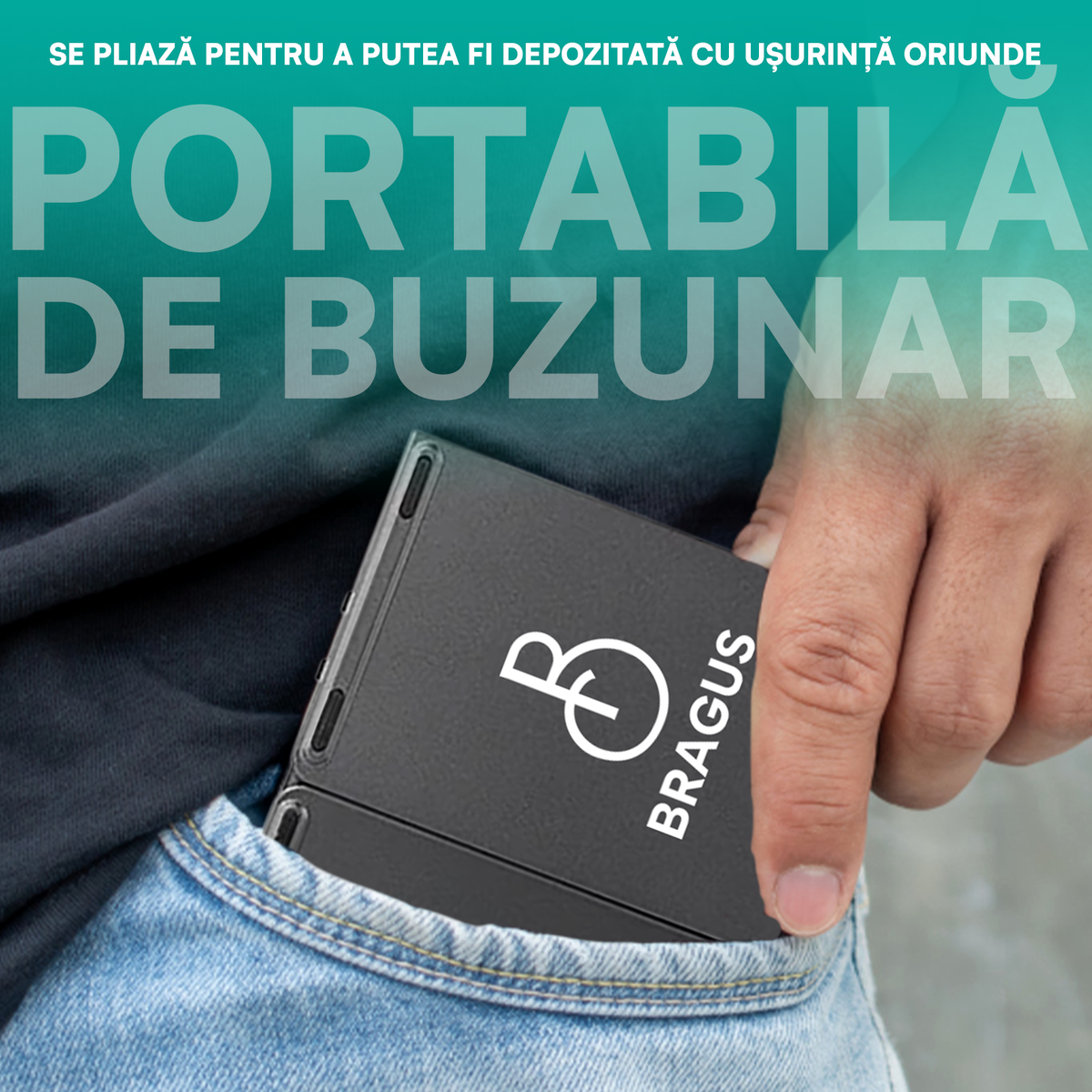 Tastatură wireless pliabilă, ultra-subțire, portabilă, reîncărcabilă USB-C, touch pad cu 2 click-uri, pliabilă în 3 secțiuni, Bluetooth 5.0, compatibilă Android, iOS, Smart TV, tabletă, PC, 200g