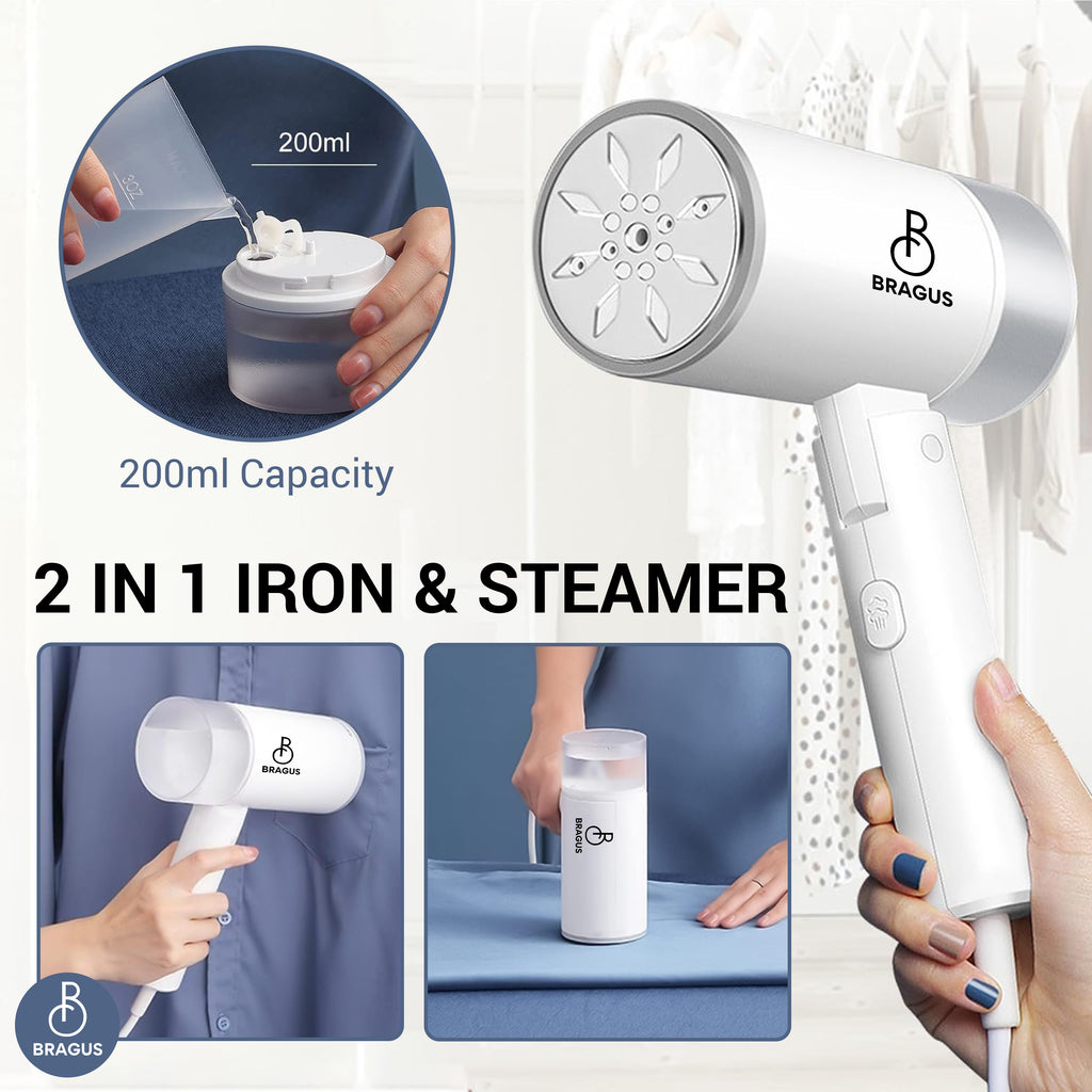 Aparat de Călcat Vertical cu Aburi, Putere 1200W, Fier de Călcat Portabil, Pliabil, Rezervor Detașabil 200ml, Suport de Perete Inclus, Încălzire Rapidă în 20s, Tehnologie Anti-Scurgere, Abur 60g/min