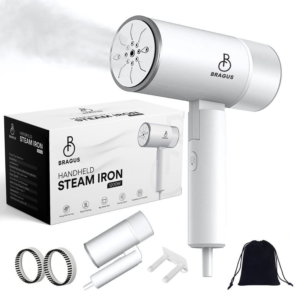 Aparat de Călcat Vertical cu Aburi, Putere 1200W, Fier de Călcat Portabil, Pliabil, Rezervor Detașabil 200ml, Suport de Perete Inclus, Încălzire Rapidă în 20s, Tehnologie Anti-Scurgere, Abur 60g/min