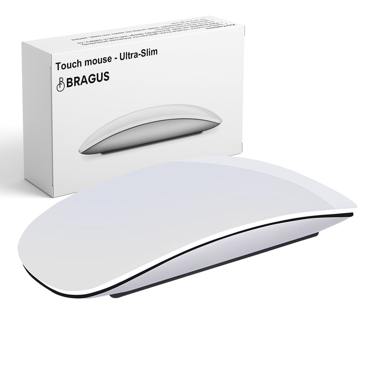 Mouse Wireless cu Gesturi, BRAGUS, Reîncărcabil USB-C, Ultra Subțire, 1600 dpi, 68gr, Mouse Touch cu Gesturi, Silențios, Design Elegant, Compact, Mouse fără fir, Compatibil cu Laptop, Telefon, Tabletă